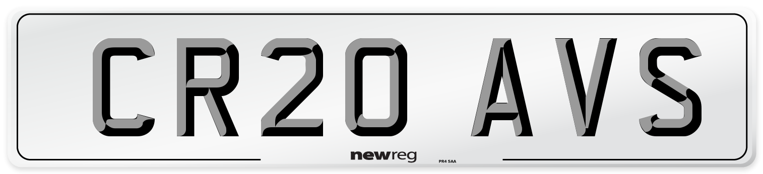 CR20 AVS Number Plate from New Reg